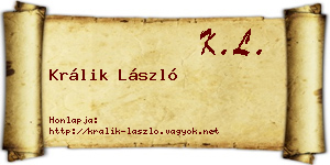 Králik László névjegykártya